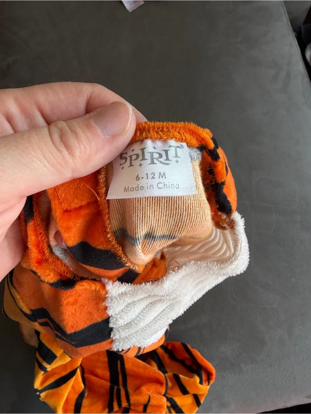 Spirit Orange, Black and Cream Plush Tiger Baby Costume 6-12 month